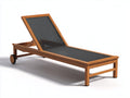 Poltrona Reclinabile in teak e rete 198×66×34 cm – marrone miele/antracite – schienale regolabile per terrazza