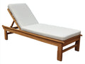 Poltrona Reclinabile in teak e tessuto 199×69×93 cm - marrone teak e bianco avorio - base fissa per Terrazza