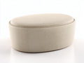 Pedale imbottito ovale in tessuto 80×50×34 cm – beige chiaro – poggiapiedi per soggiorno