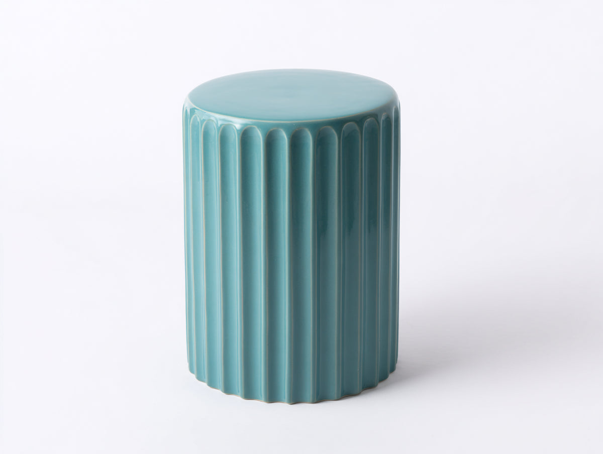 Pedale cilindrico 37×37×46 cm – ceramica verde acqua – bordo arrotondato per soggiorno