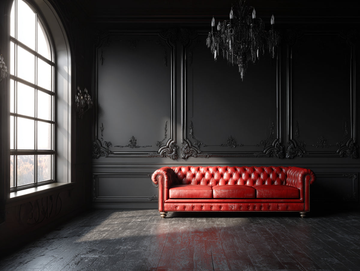 Divano a 3 posti effetto pelle 225×92×78 cm - rosso - fascia frontale con bottoni per soggiorno