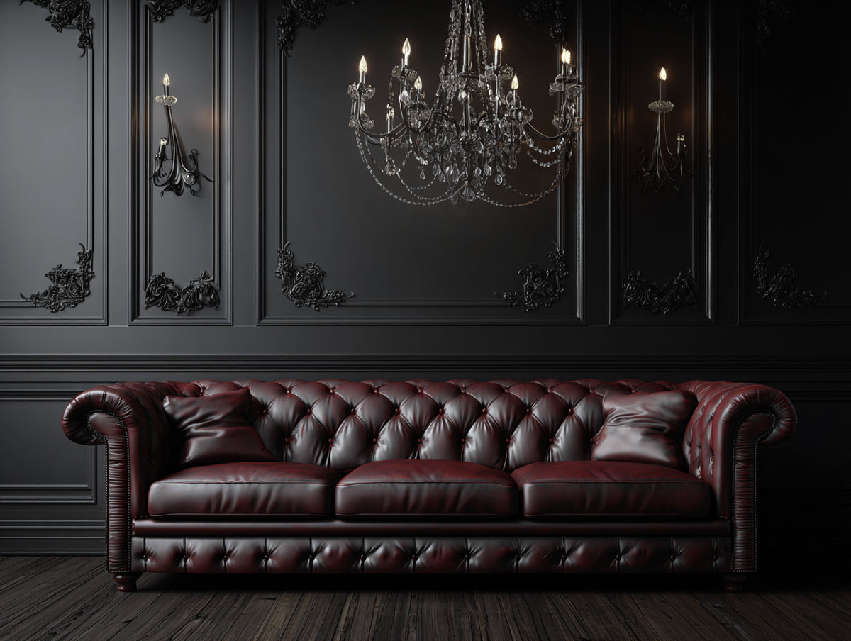 Divano 3 posti in pelle 215×90×78 cm – bordeaux – stile Chesterfield per soggiorno