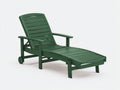 Poltrona reclinabile in plastica 200×70×100 cm - verde - piano curvo a doghe per terrazza