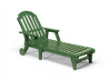 Poltrona reclinabile in plastica 200×70×102 cm - verde - schienale ad arco per terrazza