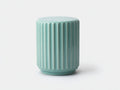 Pedale in gres smaltato 40×40×45 cm - verde acqua - bordo liscio con scanalature larghe per Soggiorno